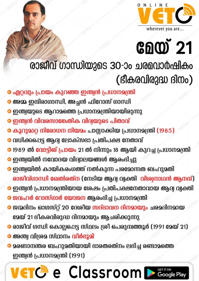 anti terrorism day-May 21,rajiv gandhi death day-May 21.